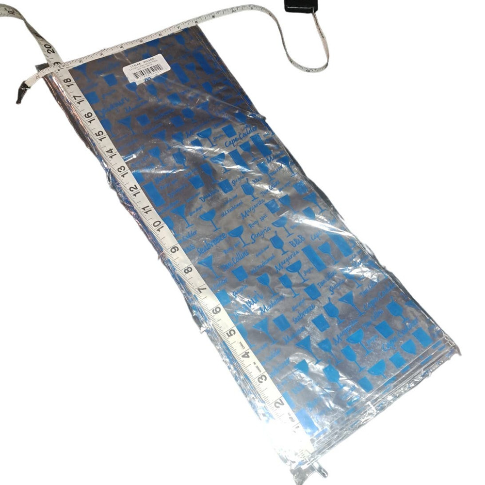 NIB- 100 count Beautiful Mylar Wine-Cordial-Liquor bags Silver